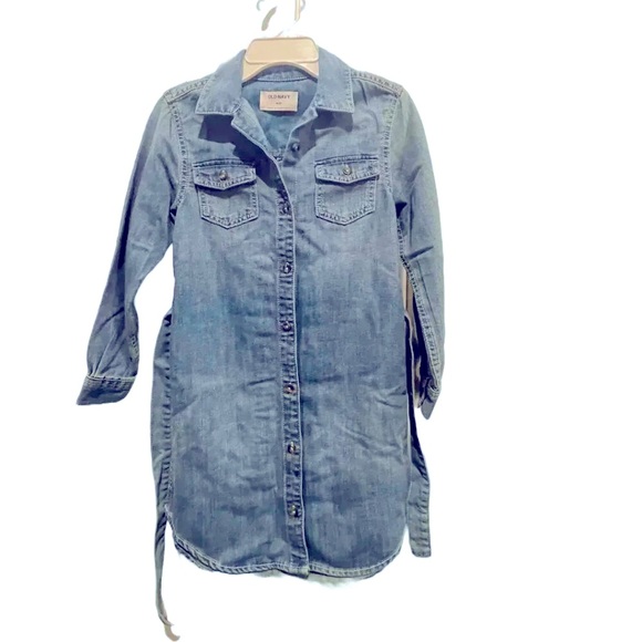 NWT Girls’ Shirt Dress | Chambray Denim | Matching Belt | Old Navy - Picture 5 of 8